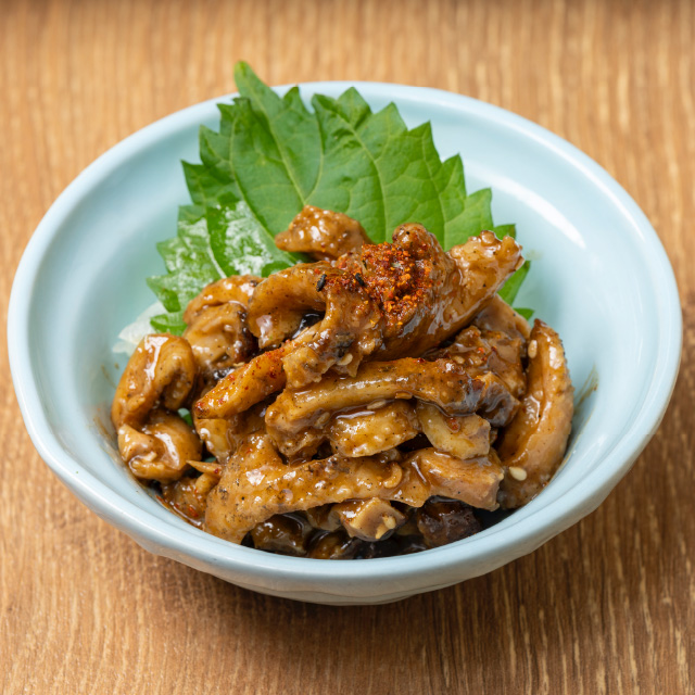 鶏せせりの旨味噌和え